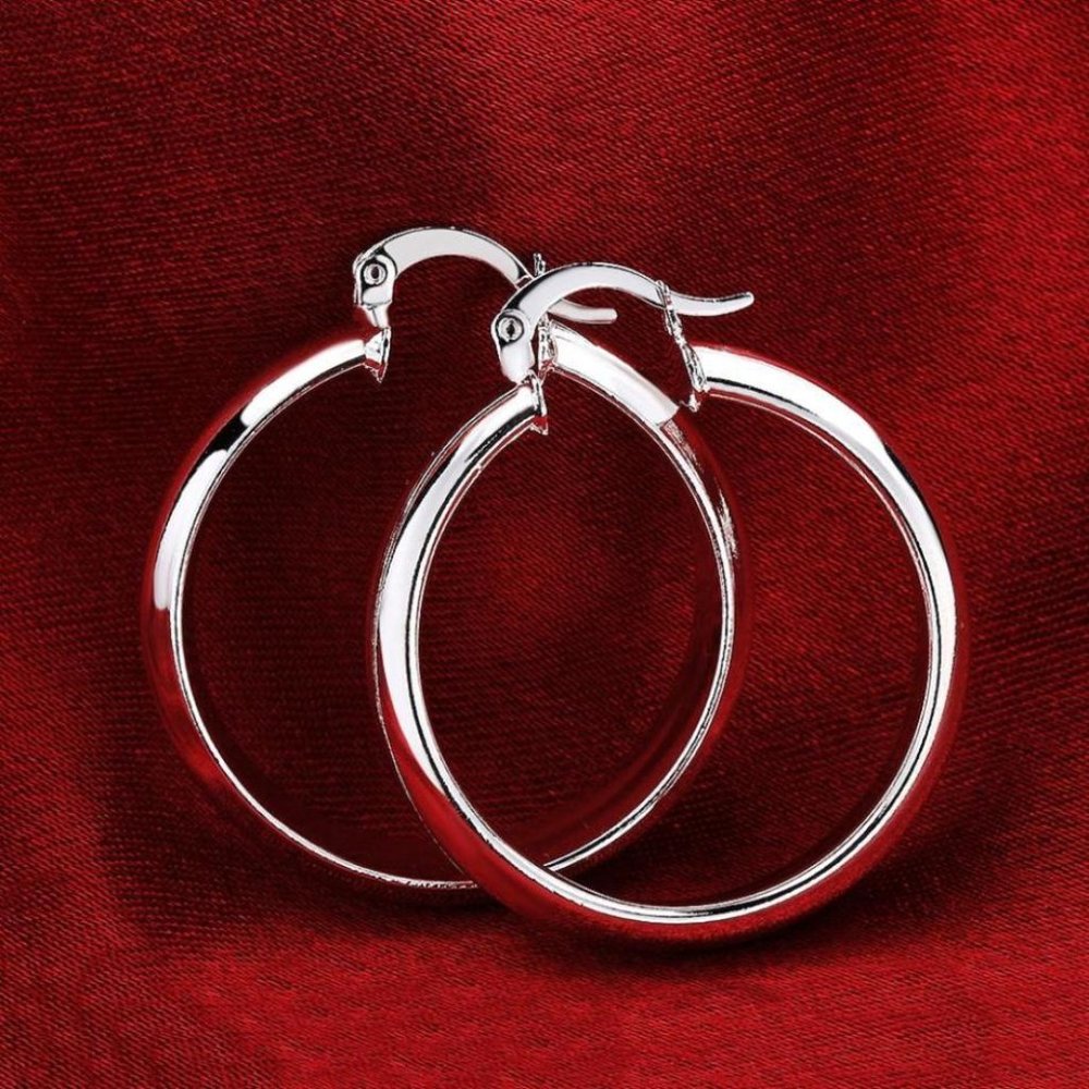 Silver plated Round Hoop Earring
